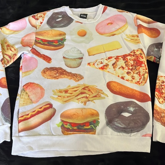 Fastfood Pattern Print Women's Sweatshirt